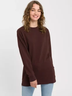 Bluza damska brązowa bez kaptura 65328-245<Cross Jeans Fashion