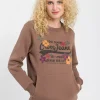 Bluza damska brązowa z nadrukiem 65303-187<Cross Jeans New