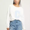 Bluza damska z nadrukiem 65401-028<Cross Jeans Fashion