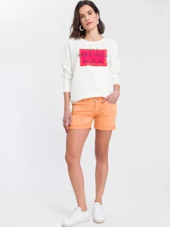 Bluza damska z nadrukiem 65344-028<Cross Jeans Clearance