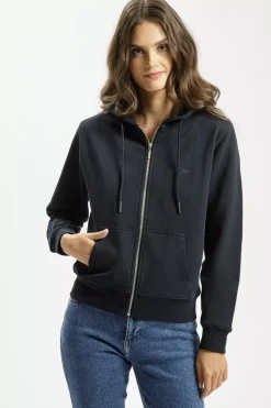 Bluza damska granatowa rozpinana z kapturem 65424-001<Cross Jeans Sale