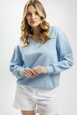 Bluza damska jasnoniebieska 65416-071 LIGHT BLUE<Cross Jeans New