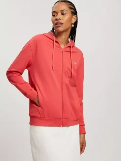 Bluza damska pomarańczowa z kapturem 65434-255 DARK ORANGE<Cross Jeans New