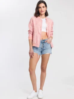 Bluza damska różowa rozpinana 65355-520 LIGHT ROSE<Cross Jeans Discount