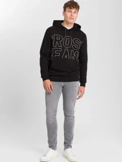 Bluza męska czarna z nadrukiem 25366-020<Cross Jeans Best