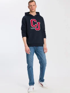 Bluza męska granatowa z nadrukiem 25398-001<Cross Jeans Online
