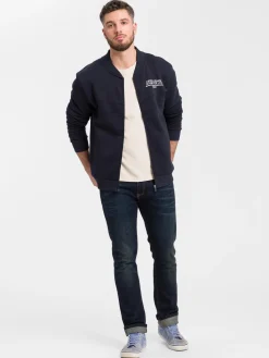 Bluza męska granatowa z suwakiem 25414-001<Cross Jeans Sale