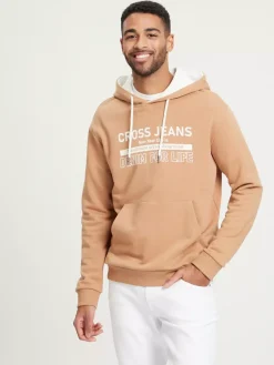 Bluza męska jasnobrązowa z nadrukiem 25435-082 TOBACCO BROWN<Cross Jeans Best