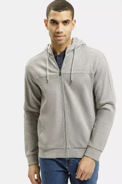 Bluza męska szara z kapturem 25493-004 GREY MELANGE<Cross Jeans Hot
