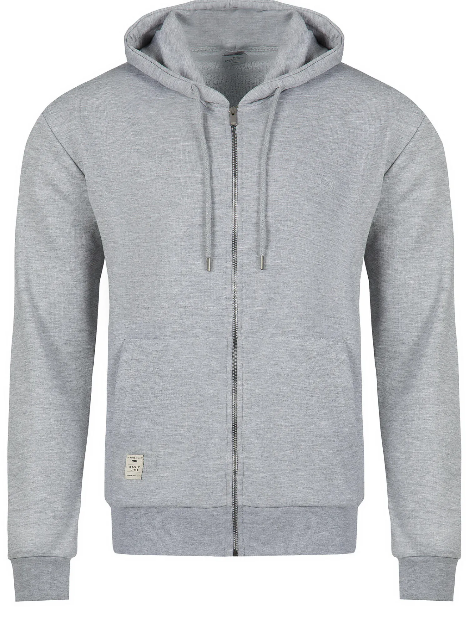 Bluza męska szara z kapturem 25182-004 GREY MELANGE<Cross Jeans Discount