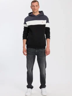 Bluza męska szara z kapturem 25391-021<Cross Jeans Discount