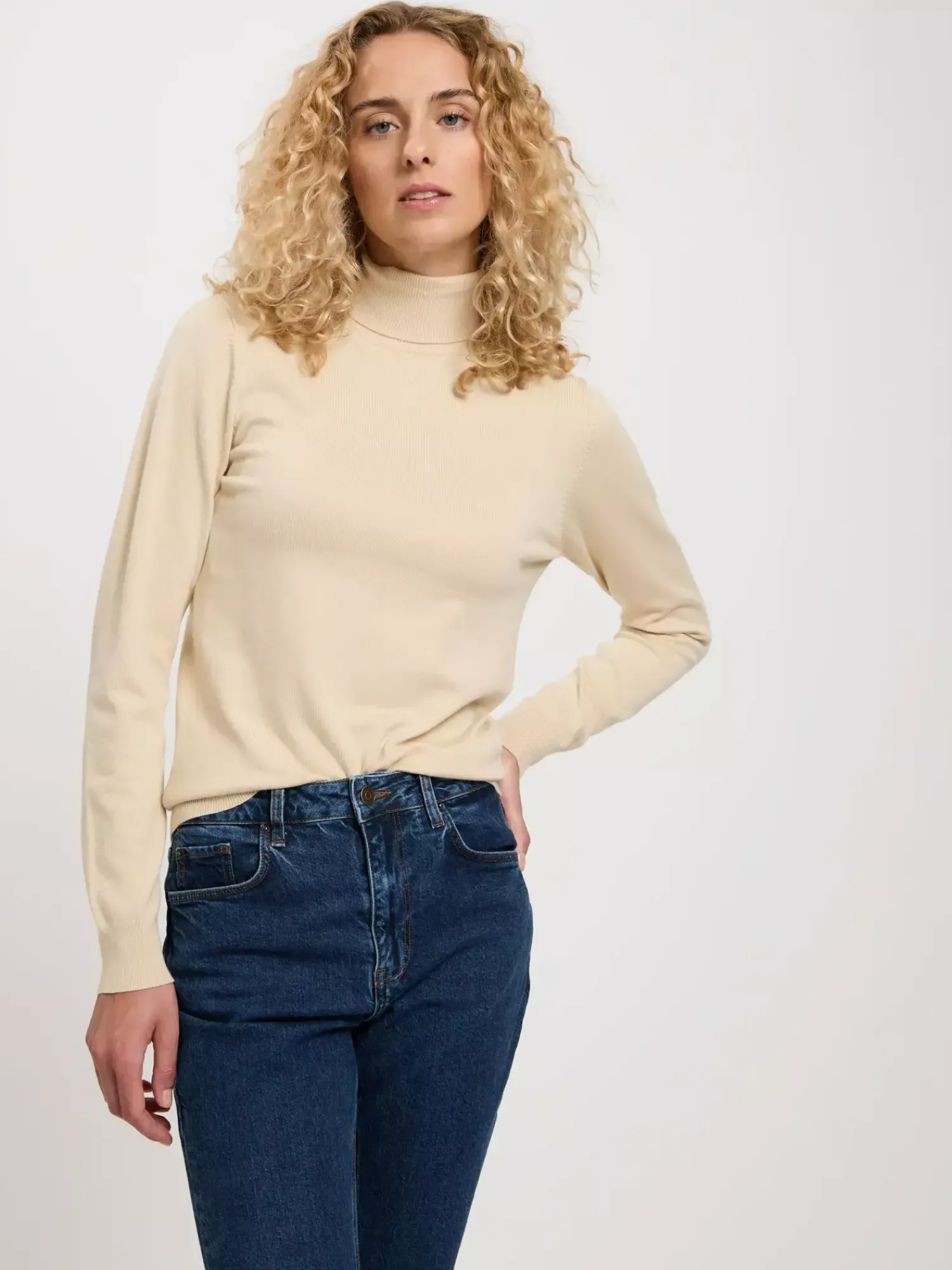 Golf damski beżowy 73341-009<Cross Jeans Discount