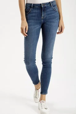 Jeansy damskie ciemnoniebieskie Super Skinny Fit Page P 419-026<Cross Jeans Outlet