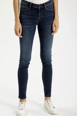 Jeansy damskie ciemnoniebieskie Skinny Fit Alan N 497-218<Cross Jeans Outlet