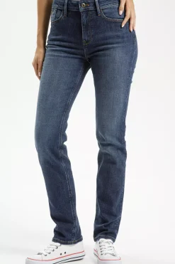Jeansy damskie ciemnoniebieskie High Waist Rose N 492-007<Cross Jeans Outlet