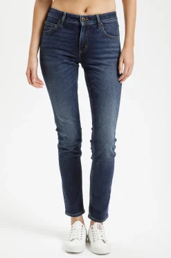 Jeansy damskie ciemnoniebieskie Straight Rosalie P 437-017<Cross Jeans Best