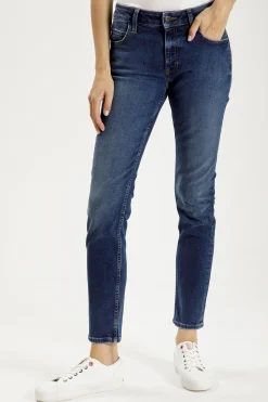 Jeansy damskie ciemnoniebieskie Straight Rosalie P 437-013<Cross Jeans New