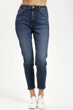Jeansy damskie ciemnoniebieskie Mom Jeans Joyce N 432-078<Cross Jeans Discount