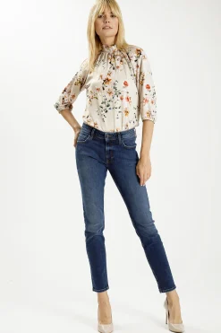 Jeansy damskie ciemnoniebieskie Straight Rosalie P 437-013<Cross Jeans New