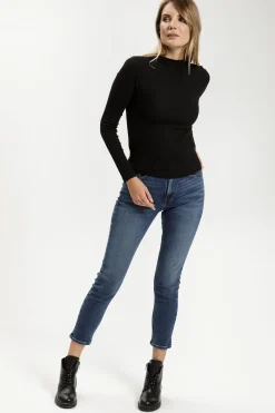 Jeansy damskie ciemnoniebieskie Mom Jeans New Mom P 509-010<Cross Jeans Online