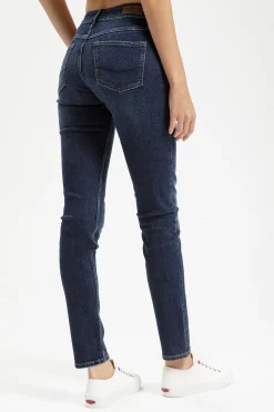 Jeansy damskie ciemnoniebieskie Straight Rosalie P 437-017<Cross Jeans Best