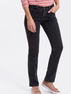 Jeansy damskie czarne Straight Rose N 487-062<Cross Jeans Fashion