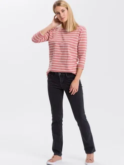 Jeansy damskie czarne Straight Rose N 487-062<Cross Jeans Fashion