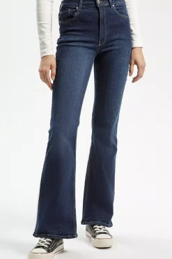 Jeansy damskie niebieskie Flare Fit P 455-007<Cross Jeans New