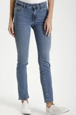 Jeansy damskie niebieskie Slim fit Anya P 489-202<Cross Jeans New