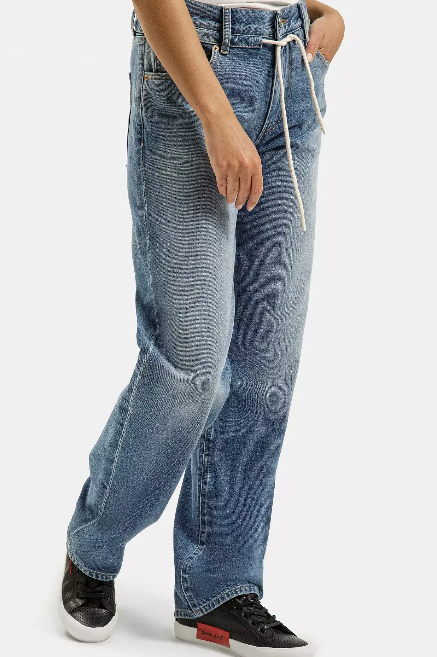 Jeansy damskie niebieskie Baggy Fit P 546-009<Cross Jeans Best