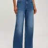 Jeansy damskie niebieskie Flare Fit P 568-009<Cross Jeans Outlet