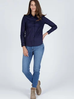 Jeansy damskie niebieskie Mom Jeans Joyce N 432-022<Cross Jeans Clearance