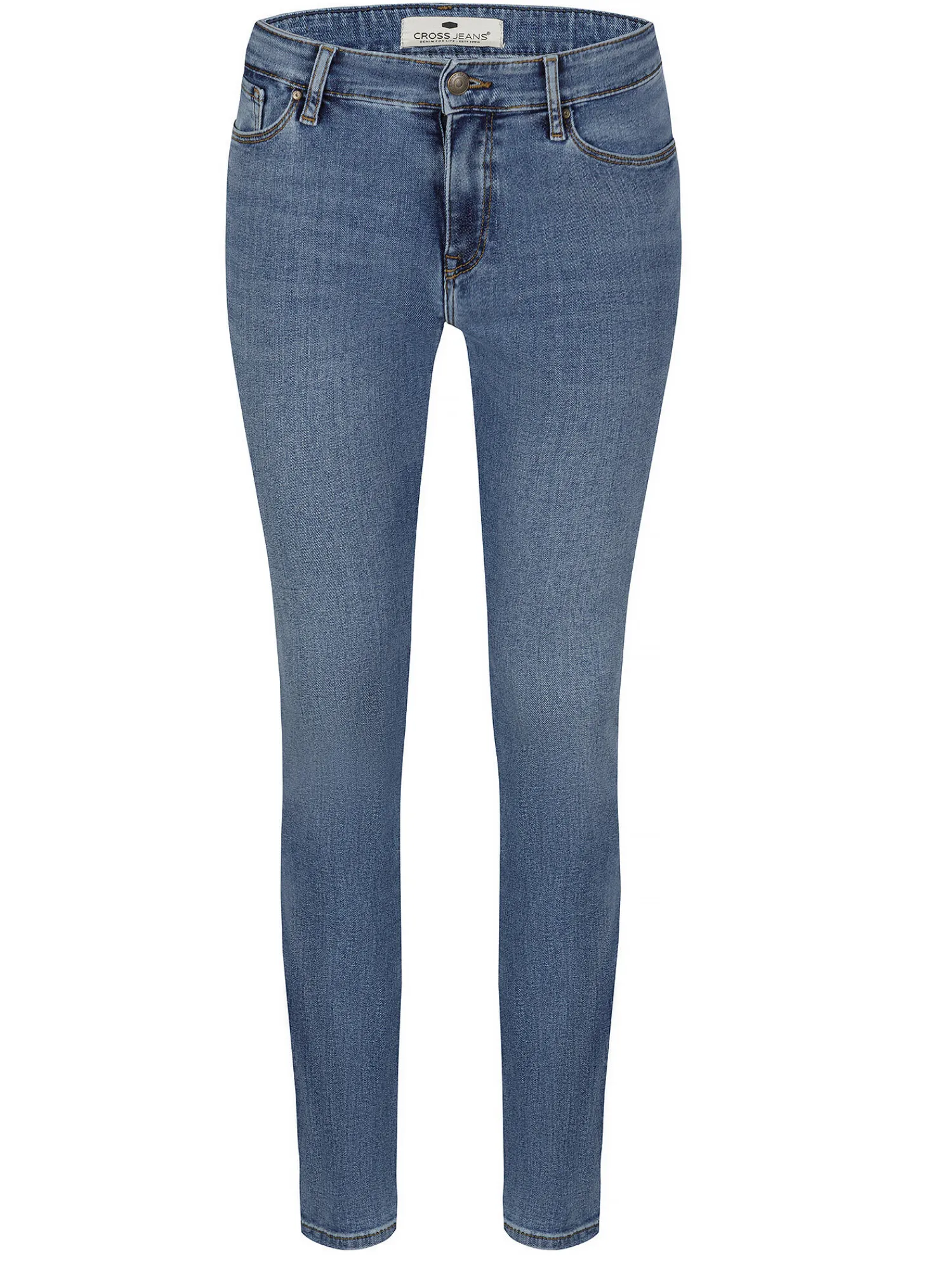 Jeansy damskie niebieskie Slim fit Anya P 489-202<Cross Jeans New