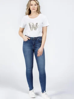 Jeansy damskie z wysokim stanem Judy P 429-105<Cross Jeans New