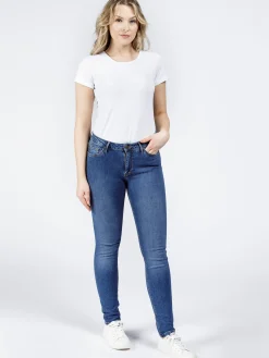 Jeansy damskie ze średnim stanem N 497-208<Cross Jeans New