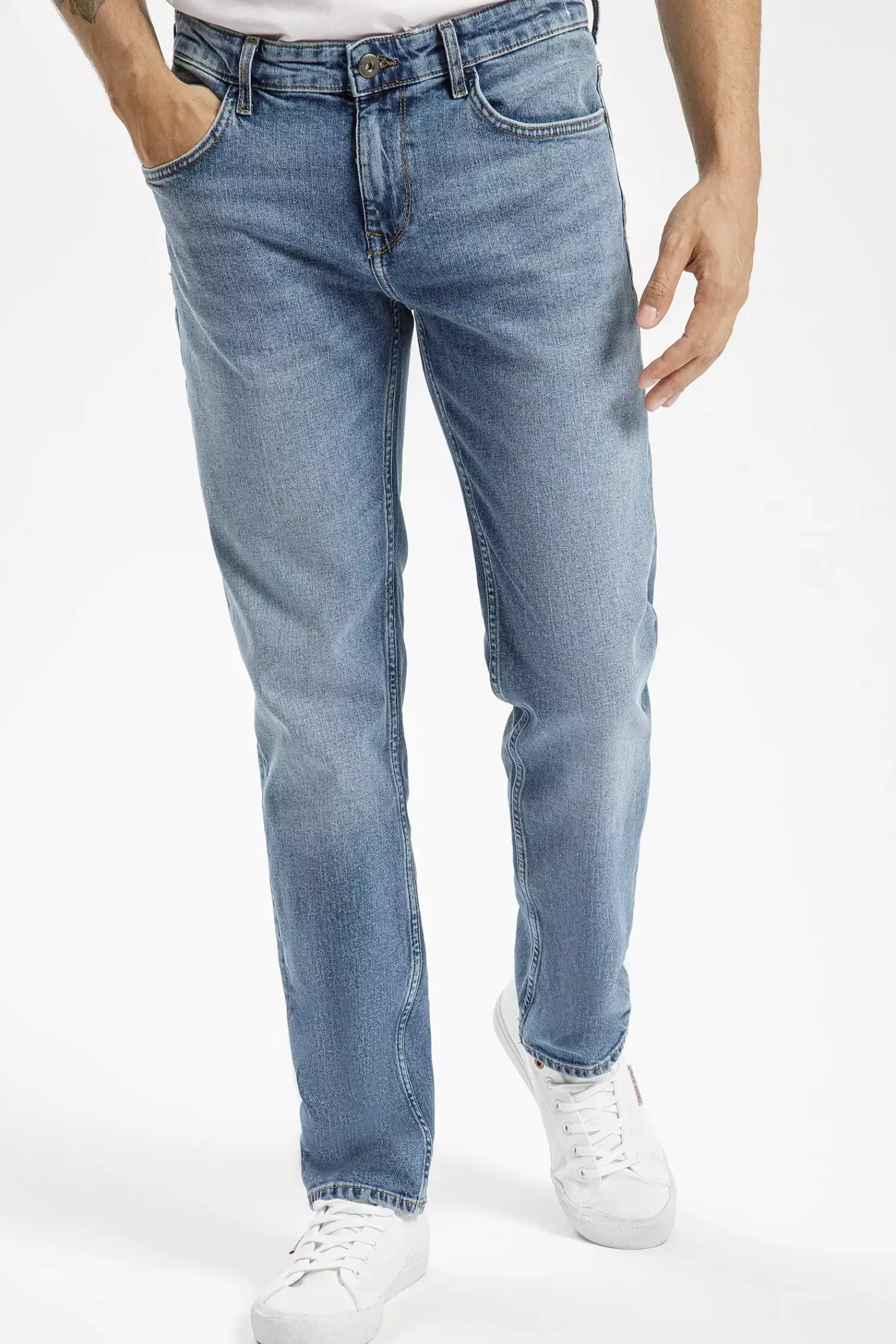 Jeansy męskie niebieskie Regular Fit Jack F 194-275<Cross Jeans Best