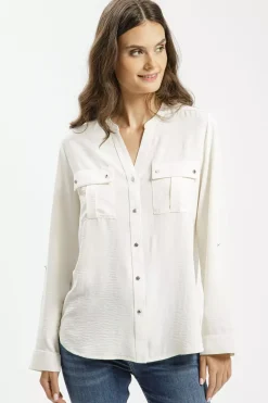 Koszula damska biała 75430-252 OFF WHITE<Cross Jeans Outlet