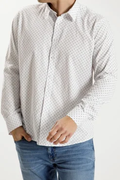 Koszula męska biała we wzorki 35528-008<Cross Jeans Outlet