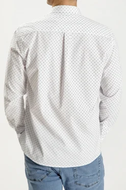 Koszula męska biała we wzorki 35528-008<Cross Jeans Outlet