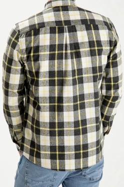 Koszula męska czarno żółta w kratkę 35223-006<Cross Jeans Outlet