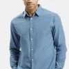 Koszula męska niebieska 35605-005<Cross Jeans Outlet