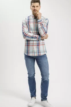 Koszula męska w kratkę 35569-553 MULTI COLOR<Cross Jeans Best