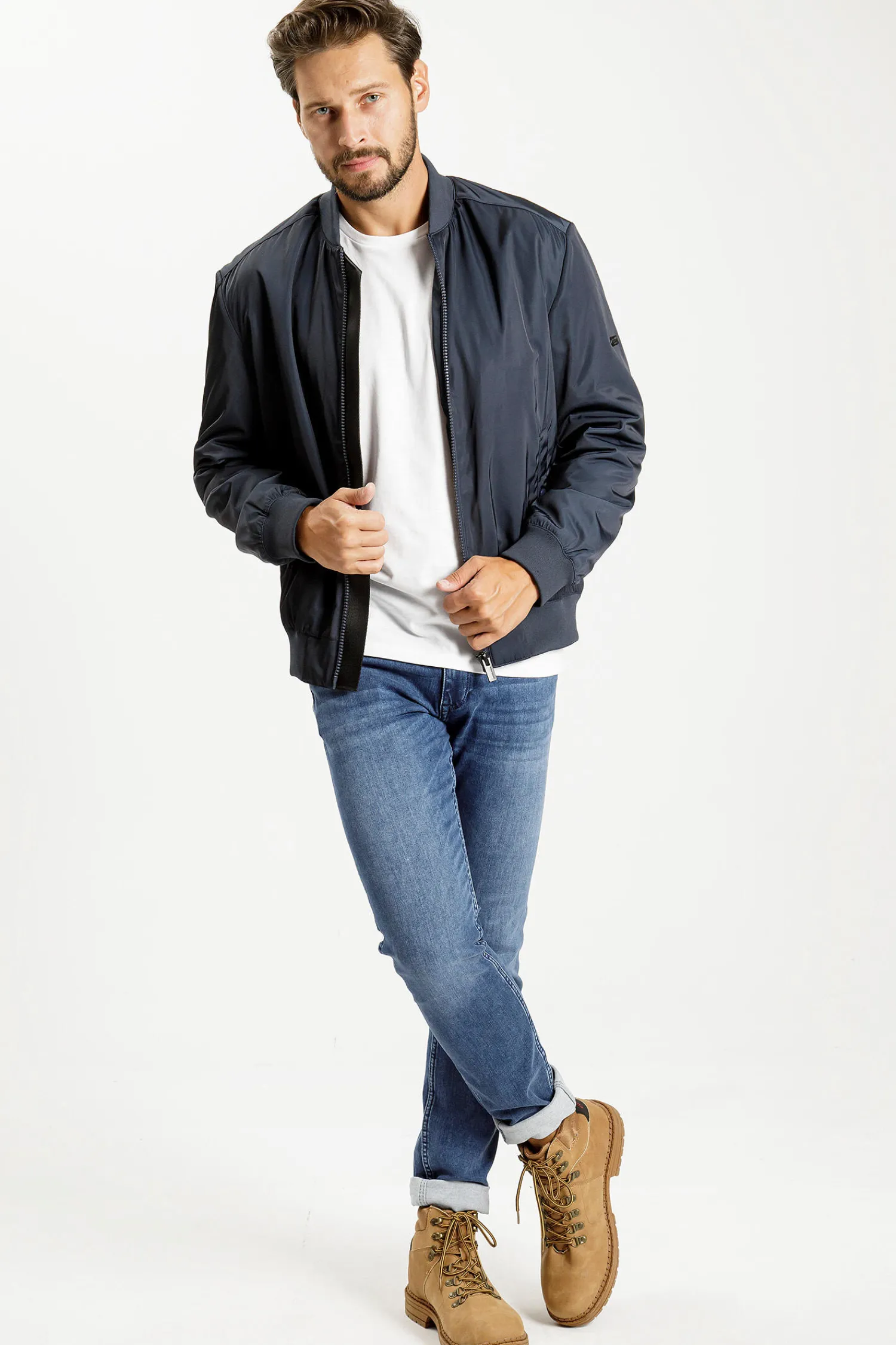 Kurtka bomberka męska granatowa 40255-001<Cross Jeans New