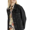Kurtka damska jeansowa czarna B 611-007<Cross Jeans Outlet