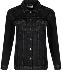 Kurtka damska jeansowa czarna B 611-007<Cross Jeans Outlet
