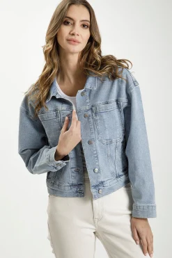 Kurtka damska jeansowa jasnoniebieska B 620-005 LIGHT BLUE<Cross Jeans Fashion