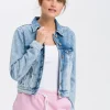 Kurtka damska jeansowa niebieska A 564-013 MID BLUE<Cross Jeans Fashion