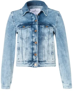 Kurtka damska jeansowa niebieska A 564-013 MID BLUE<Cross Jeans Fashion