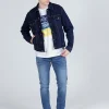 Kurtka jeansowa męska granatowa A 315-051 DARK MID BLUE<Cross Jeans Fashion
