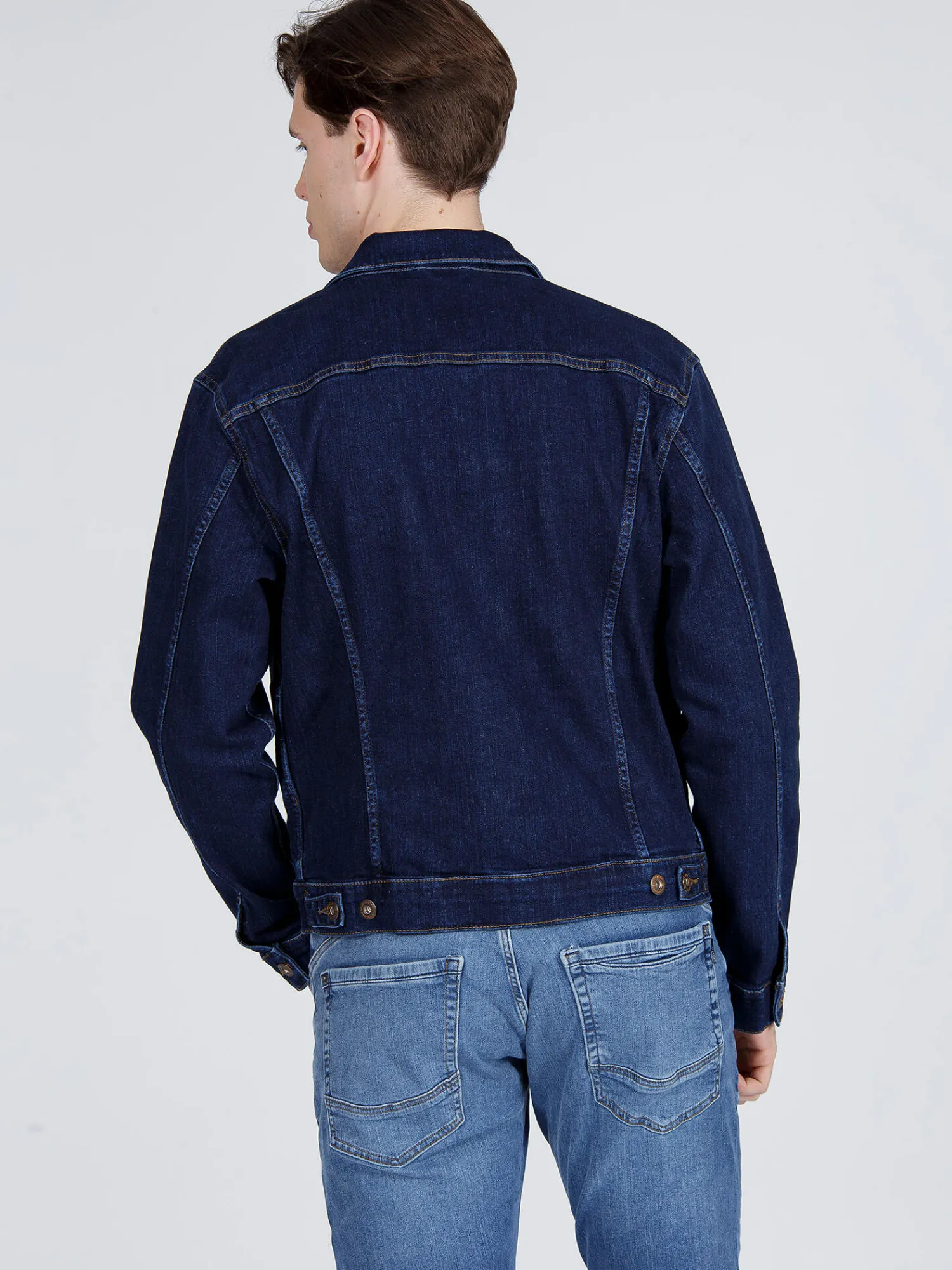 Kurtka jeansowa męska granatowa A 315-051 DARK MID BLUE<Cross Jeans Fashion